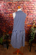 Vintage Sommerkleid Streifen 20er 80er blau Boho Charleston Flapper&Charleston Frau S 36-38 Special vintageberlin.de