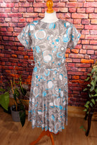 Vintage Sommerkleid türkis Falten