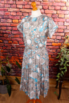 Vintage Sommerkleid türkis Falten