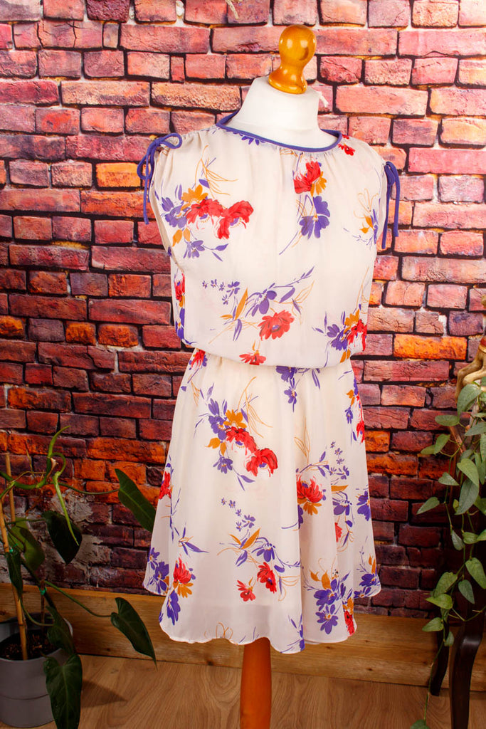Hippie Minikleid Chiffon Default Title 70er 80er Boho bunt Disco Frau Hippie lila S 36-38 Special vintageberlin.de