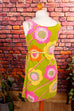 60s Frottee Kleid neon