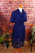 40s Kleid blau bestickt 30er 40er 50er blau Frau M 40-42 real-rockabilly Rockabilly S 36-38 Special vintageberlin.de