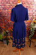 40s Kleid blau bestickt 30er 40er 50er blau Frau M 40-42 real-rockabilly Rockabilly S 36-38 Special vintageberlin.de