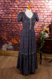 Boho Hippiekleid Baumwolle 70er blau Boho bunt Frau Hippie real-boho S 36-38 Schlager Special vintageberlin.de