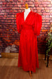 80er Abendkleid feuerrot