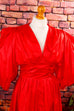 80er Abendkleid feuerrot
