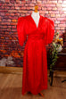 80er Abendkleid feuerrot