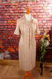 70s Shiftkleid beige Streifen