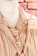 70s Shiftkleid beige Streifen