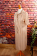 70s Shiftkleid beige Streifen