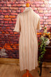70s Shiftkleid beige Streifen