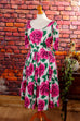 50er Jahre Petticoatkleid rosa Blumen 50er 60er bunt Frau Petticoat pink real-rockabilly Rockabilly rosa S 36-38 Special vintageberlin.de