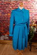 80s Kleid türkis Satin