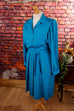 80s Kleid türkis Satin