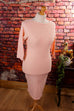 Strickkleid rosa 80er Boho Disco Frau M 40-42 Rockabilly rosa Sekretärin Special vintageberlin.de