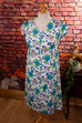70s Sommerkleid weiß bunt
