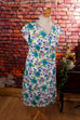 70s Sommerkleid weiß bunt
