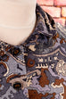 Samtkleid grau-blau Muster 70er blau Frau grau L 44-46 vintageberlin.de