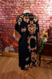 70s Loungekleid schwarz Muster 70er Boho bunt Disco Frau L 44-46 M 40-42 real-boho S 36-38 Schlager schwarz Special XL 48-50 vintageberlin.de