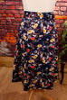 Stiefelrock blau Blumen blau bunt Frau L 44-46 vintageberlin.de