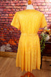60s Polyesterkleid gelb 60er Disco Frau gelb M 40-42 Rockabilly vintageberlin.de