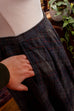 karierter Tweed Wollrock Taschen 70er Boho Frau grau Rockabilly S 36-38 Special XS 32-34 vintageberlin.de