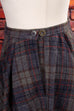 karierter Tweed Wollrock Taschen 70er Boho Frau grau Rockabilly S 36-38 Special XS 32-34 vintageberlin.de