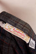karierter Tweed Wollrock Taschen 70er Boho Frau grau Rockabilly S 36-38 Special XS 32-34 vintageberlin.de