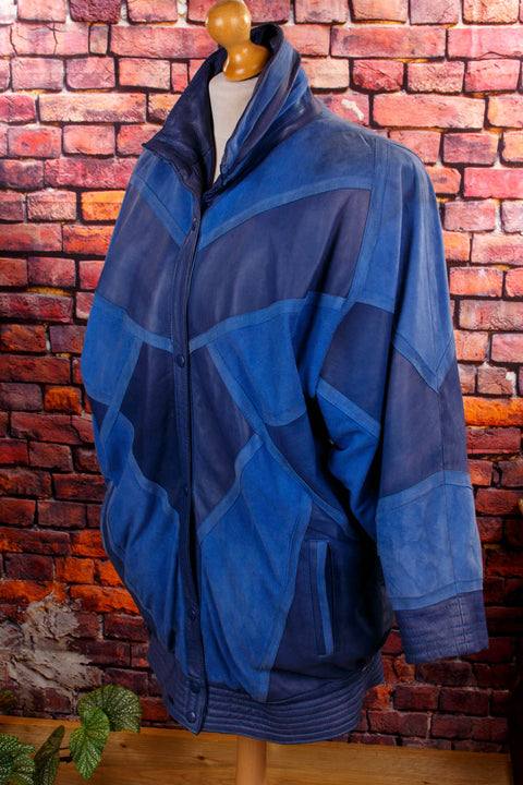 YSL Lederjacke blau
