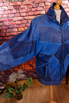 YSL Lederjacke blau