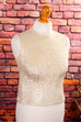 Vintage Pailletten Top creme Default Title 50er 60er Abendmode beige Boho Disco Frau Rockabilly S 36-38 Special weiß vintageberlin.de