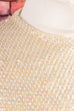 Vintage Pailletten Top creme 50er 60er Abendmode beige Boho Disco Frau Rockabilly S 36-38 Special weiß vintageberlin.de
