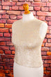Vintage Pailletten Top creme 50er 60er Abendmode beige Boho Disco Frau Rockabilly S 36-38 Special weiß vintageberlin.de