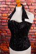 Schnürkorsage schwarz Brokat Frau Gothic S 36-38 schwarz Special XS 32-34 vintageberlin.de