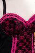 Sexy Korsage schwarz pink Spitze