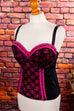 Sexy Korsage schwarz pink Spitze Flapper&Charleston Frau M 40-42 pink Rockabilly schwarz vintageberlin.de