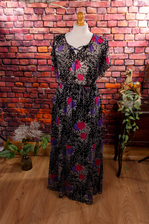 Hippie Maxikleid schwarz bunt