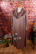 Boho Rollkragenkleid Default Title 70er Boho braun Frau grau Hippie M 40-42 real-boho Schlager Special vintageberlin.de
