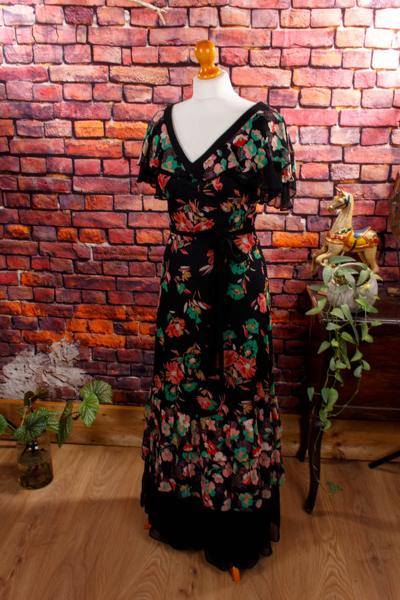 Hippie Maxikleid schwarz bunt