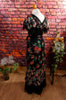 Hippie Maxikleid schwarz bunt 70er Abendmode Boho bunt Frau Hippie real-boho S 36-38 Schlager schwarz Special vintageberlin.de