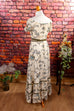 Nostalgiekleid creme Spitze 70er Abendmode beige Boho boho-wedding bunt Frau Hippie Hochzeit real-boho S 36-38 Schlager Special vintageberlin.de