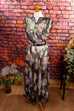 Chiffon Hippiekleid transparent 70er Abendmode Boho bunt Disco Frau Hippie L 44-46 M 40-42 schwarz Special vintageberlin.de