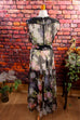 Chiffon Hippiekleid transparent 70er Abendmode Boho bunt Disco Frau Hippie L 44-46 M 40-42 schwarz Special vintageberlin.de