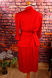 70s Kostüm rot Punkte 70er 80er Abendmode Disco Frau M 40-42 rot Sekretärin Special vintageberlin.de