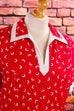 Schlager Kleid himbeerrot 70er Disco Frau rot Schlager XL 48-50 XXL 52-54 vintageberlin.de