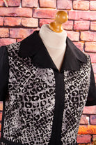 70s Schlagerkleid schwarz Leo