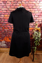 70s Schlagerkleid schwarz Leo
