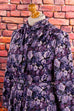 60s Rüschen Schlagerkleid lila 60er 70er Boho Disco Frau L 44-46 lila Rockabilly Schlager vintageberlin.de