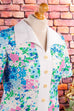 70s Schlagerkleid bunt Muster 70er bunt Disco Frau L 44-46 Schlager vintageberlin.de
