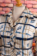 70s Kleid Gürtelmuster 70er bunt Disco Frau M 40-42 real-boho real-rockabilly Rockabilly Schlager Sekretärin Special vintageberlin.de
